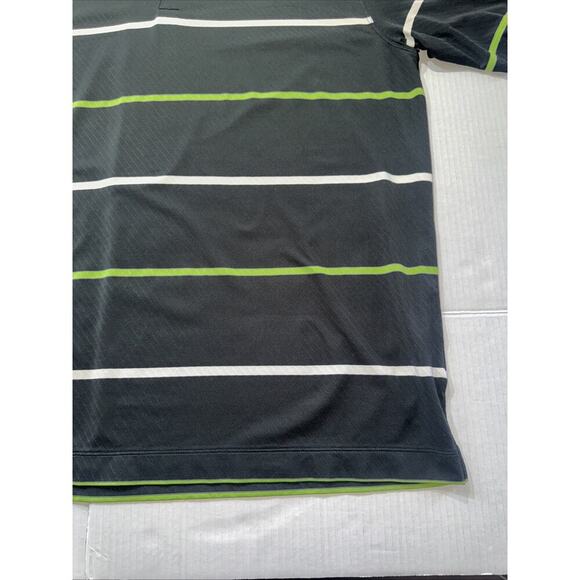 Nike Golf SS Men's Polo Shirt Dri-Fit Striped Black Large Multicolor Stripes - Picture 6 of 10